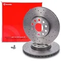 Brembo Bremsscheibe belüftet gelocht vorne [Hersteller-Nr. 09.9145.1X] für Cupra, Seat, Audi, VW, Skoda