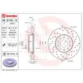 BREMBO 2x Bremsscheibe vorne 288 Gelocht/innenbel. für VW Touran 1T1