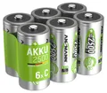 ANSMANN Akku C 2500mAh Baby NiMH 1,2V – 1000x wiederaufladbar (6 Stück)