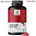 Krill Öl - 180 Kapseln - 1200mg - Omega 3 Fischöl - Astaxanthin - Herzgesundheit