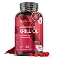 Krill Öl - 180 Kapseln - 1200mg - Omega 3 Fischöl - Astaxanthin - Herzgesundheit