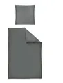 Irisette Bettwäsche Mako-Satin uni Bettwäsche Set uni Paris 8000 200 x 200 cm grafit, Bettbezug Kopfkissenbezug Set kuschelig weich hochwertig