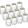 Bormioli-Rocco Einmachglas Quattro Stagioni, mit Schraubdeckel, 1 Liter, zum Einkochen, luftdicht, Twist-Off, 12 Stück