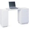 Inter-Link Schreibtisch Laptop Office, 20900400, Flügeltür und Schubfach, 66-121 x 76 x 36,5cm weiß