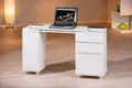 Laptop Office Schreibtisch weiß 3 Schubläden 1 Tür rollbar, zusammenschiebbar