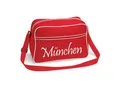 multifanshop Retrotasche - München rot - Schriftzug - Druck weiß - Tasche