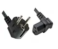 DINIC Netzkabel Schuko auf C13 90 Grad nach unten abgewinkelt, 0,75mm², VDE, 1.8