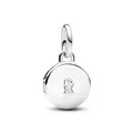 PANDORA Moments Aufklappbares & Gravierbares Liebesmedaillon Charm-Anhänger aus Sterling Silber, Zirkonia, Kompatibel Moments Armbänder, 793066C01