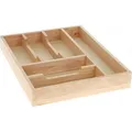 Zeller Besteckkasten 24045, braun, aus Gummibaum, für Schublade, 6 Fächer, 34 x 43 cm