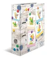 Ordner A4 Kinder Holzoptik, 7 cm breit, Ringordner mit Kindergarten Tiere Mot...
