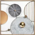 Kobolo Wandbild Metallbild Wanddeko DALIO Metall Gold Kreise