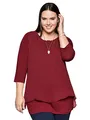 Sheego Damen Große Größen Blusenshirt in Leichter A-Linie mit Zipfelsaum Businessmode klassisch Rundhals-Ausschnitt -