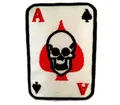 Catch the Patch Aufnäher Bügelbild, Aufbügler, Applikationen, Patches, Flicken, zum aufbügeln, Polyester, Poker Ass Karte Totenkopf Biker - Größe: 5.5 x 8 cm
