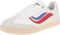 Genesis G-Volley Damensneaker, Chrome 6-freies Leder, White/Red/Blue - Damenschuhe Top Trends, Weiß, chrome 6-freies leder