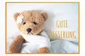 Friendly Fox Genesungskarte Teddy, Gute Besserung Karte Kinder, A6 Klappkarte für Genesungswünsche Karte, Werde schnell wieder gesund