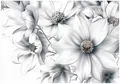 Wallarena Fototapete Blumen Natur Weiß Vlies Tapete Wohnzimmer Schlafzimmer Wandtapete, Glatt Vlies Washable, Blumen, Natur, Weiß, (Packung, 8 St., Vlies Fototapete), Vliestapete Weiß Wohnzimmer Schlafzimmer Küche Tapete + Kleister