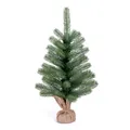 Künstlicher Tannenbaum in Nordmanntannen-Optik  mit naturgetreuen PE-Nadeln, mit oder ohne Lichterkette, mit Jute Sack um den Topf, ideal als Tisch-Weihnachtsbaum (unbeleuchtet, ca. 60 cm)