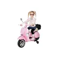 Kinder-Elektroroller Vespa, lizenziert, EVA-Reifen, LED-Scheinwerfer, Koffer, Soundmodul, Stützräder (Pink)