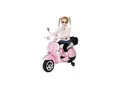 Kinder-Elektroroller Vespa, lizenziert, EVA-Reifen, LED-Scheinwerfer, Koffer, Soundmodul, Stützräder (Pink)