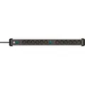 BRENNENSTUHL Premium-Alu-Line,  12-fach, 2x 6-fach schaltbar, 3m, silber/schwarz