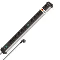 Brennenstuhl Premium-Alu-Line Steckdosenleiste 12-Fach/Steckerleiste aus hochwertigem Aluminium (Mehrfachsteckdose mit 2 Schaltern und 3m Kabel, Made in Germany)