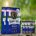 22 kg Happy Dog Sensible France 2 x 11 kg + 3 x 100 g. Soft Snack France -Aktion