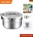 Camping Topf - Edelstahl Camping Kochgeschirr Kochtopf Mit Deckel Und Faltbar...