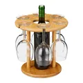 Weinglashalter Weinbutler Stielglashalter Weingläserregal rund natur 6 Gläser