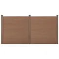 neu.holz WPC Gartenzaun mit Pfosten 183x357cm Braun Sichtschutz Windschutz Lamellenzaun Zaun