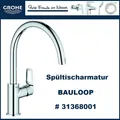 Grohe 31368001 Einhebel Küchenarmatur "BauLoop" mit hohem Auslauf , Zero , chrom