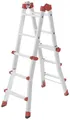 Hailo M80 7512007 Aluminium Multifunktionsleiter Arbeitshöhe (max.): 3.71m Silber, Rot 9.1kg