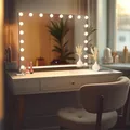 SensaHome Vanity Mirror Pro – Hollywood-Schminkspiegel mit 15 dimmbaren LED-Lampen – 3 Lichtmodi – 80 x 60 cm – Schwarz