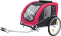 TRIXIE Fahrradanhänger für Hunde - schwarz/rot - 75 × 86 × 80/145 cm
