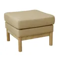 SVITA Holly Pouf Hocker Sitzbank Flur Schlafzimmer Wohnzimmer Fußstütze Schminktisch Stuhl modern gepolstert mit Stoffbezug Holzbeine Beige/Natur