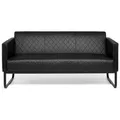 hjh OFFICE Lounge-Sofa 3-Sitzer Aruba Black Kunstleder Polstersofa Couch modern mit Metallgestell, 159 x 78 x 71 cm, Schwarz