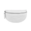 Made in Italy OBC Damen Leder Tasche Gürteltasche Crossbody Hüfttasche Bauchtasche Hüfttasche Umhängetasche Cross-Over Bodybag Schultertasche Handytasche Geldtasche Weiß