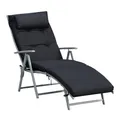 Outsunny Gartenliege, Metall, BxHxT: 137 x 100,5 x 63,5 cm - schwarz