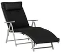 Outsunny Sonnenliege Strandliege Gartenliege Klappbar Verstellbar Metall Schwarz