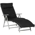Outsunny Sonnenliege Gartenliege Verstellbar Schwarz