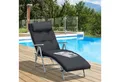 Outsunny Gartenliege Mit Kissen Garten Stoff 137 x 63,5 x 100,5 cm, Liege, 1 St., Sonnenliege, Sonnenliege 7-stufig Verstellbar Klappbar Metall Schwarz