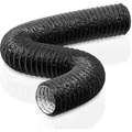 Abluftschlauch 5m PVC Schwarz Lüftungsschlauch Abluftrohr Flexibel Trockner