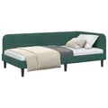 vidaXL Eckbettgestell Dunkelgrün 100 x 200 cm Samt, Moderne Tagesliege, eleganter Samt, platzsparende Schlaflösung, Bequeme Sitzgelegenheit, vielseitiger Innenrahmen