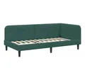 vidaXL Bett Eckbettgestell Dunkelgrün 100 x 200 cm Samt (1-tlg)