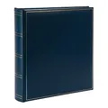 goldbuch 31 384 Fotoalbum Classic mit 100 weiße Seiten und Pergamin Trennblätter, Fotobuch mit Kunstleder Einband und Goldprägung, Foto Album zum Einkleben, Erinnerungsalbum 30 x 31 x 6 cm, Blau