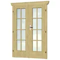 SKANHOLZ Doppeltür für Gartenhäuser, Holz, Natur - beige