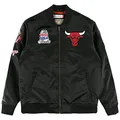 Mitchell & Ness M&N Satin Bomber Jacke - FLIGHT Chicago Bulls schwarz - L