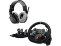 LOGITECH G29 Driving Force Rennlenkrad und Bodenpedale für PS5, PS4, PC, Mac + Astro A10 Gen 1 Gaming Headset Kabelgebundenes