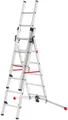 Hailo Vielzweckleiter S100 ProfiLOT, Aluminium Kombileiter 3-teilig 2x6 + 1x5 Sprossen