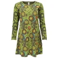 Guru-Shop Midikleid Hippie Minikleid Boho chic, Tunika - grün alternative Bekleidung grün XL