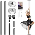 SereneLife Pole Dance Stange – Höhenverstellbar 204-274cm, Statisch & Rotierend, Perfekt für Indoor Poledance, Turnstange & Fitness, Robuster S...